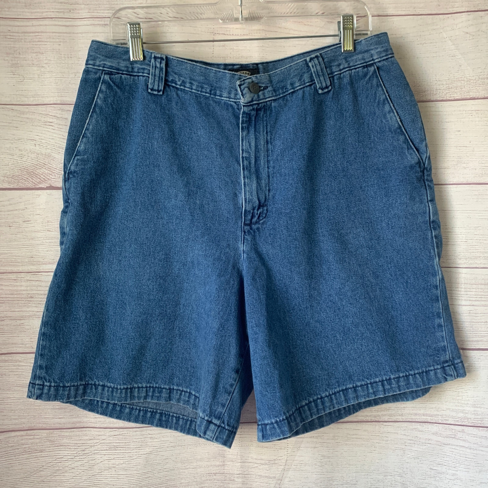 Vintage Riders Casuals Denim Blue Jean Shorts High Rise 90s Mom Bermuda Size 14m